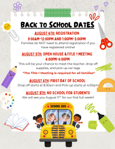 Back to School Dates